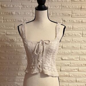 Arizona Jean Company Cream Knit Crop Top